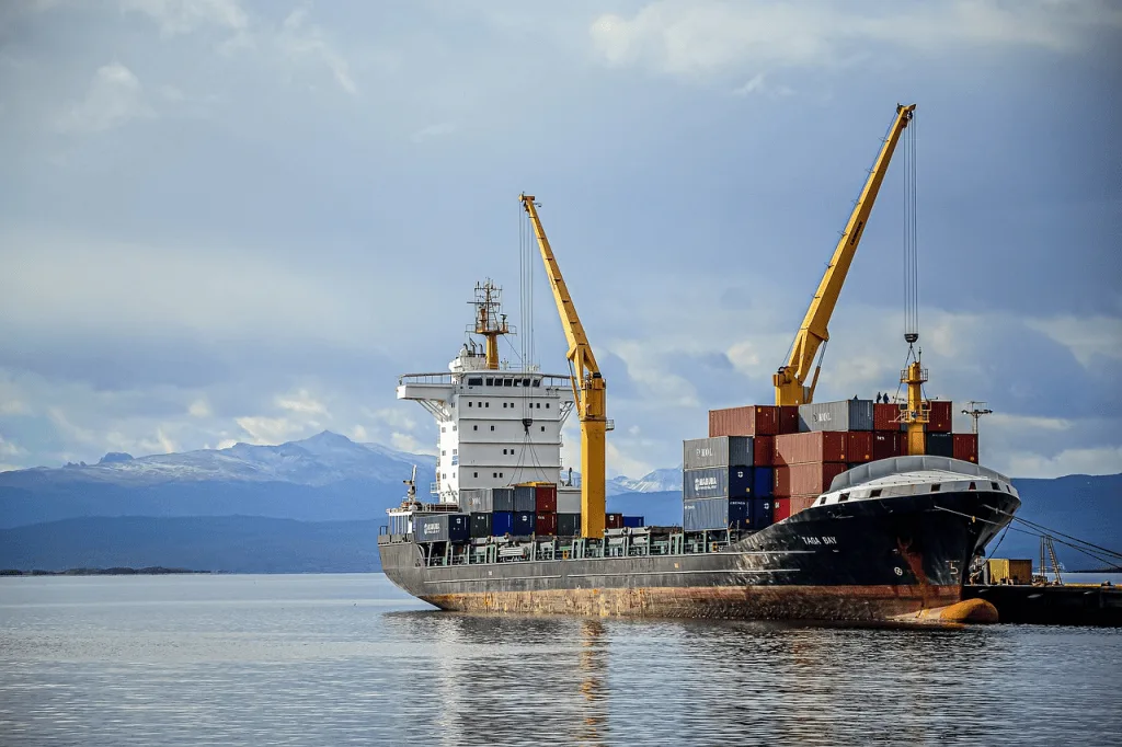 Cargo ship supporting industrial operations